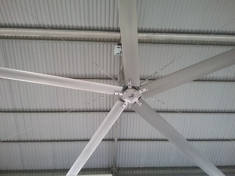 quạt trần công nghiệp giúp làm mát bên trong nhà xưởng